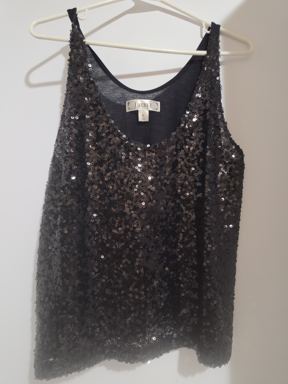 Decree Women's Black Sequin Tank Top
